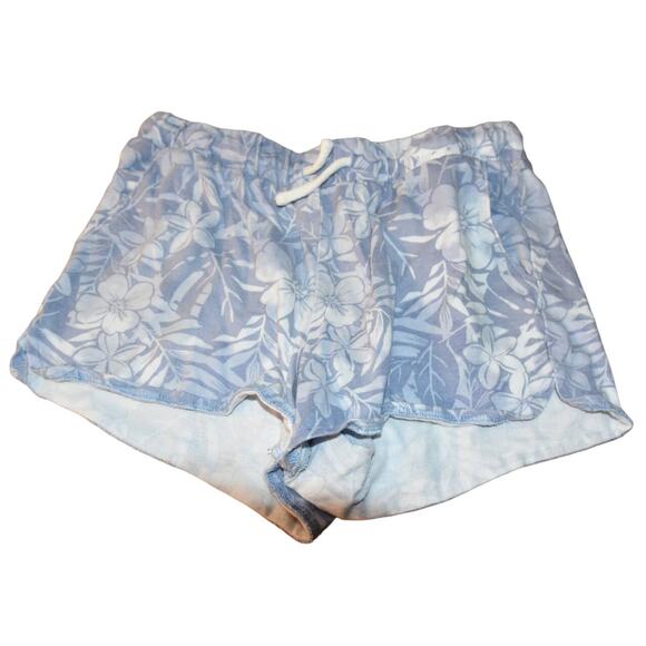 Old Navy Dolphin Hem Shorts, Blue Hawaiian Print, Girl's Large 10/12, VGU - Picture 1 of 3